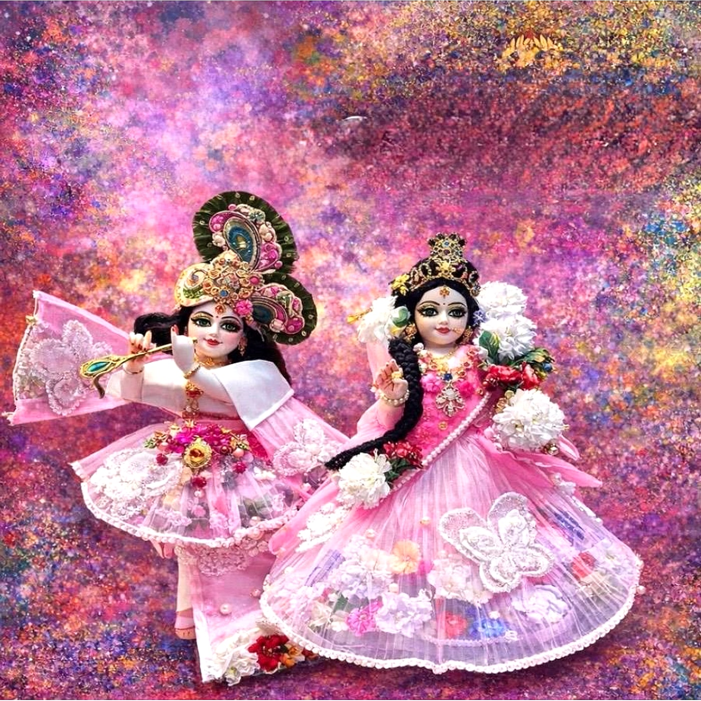 Rose Pink Gota Patti Poshak for Laddu Gopal, photograph 1